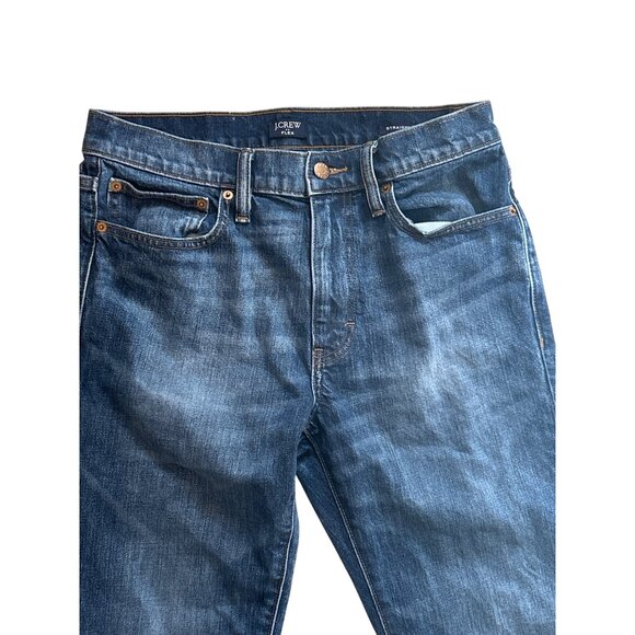 J.Crew Mens Flex Straight Leg Jeans Size W30 L32 Dark Wash Classic 90s - Picture 2 of 6